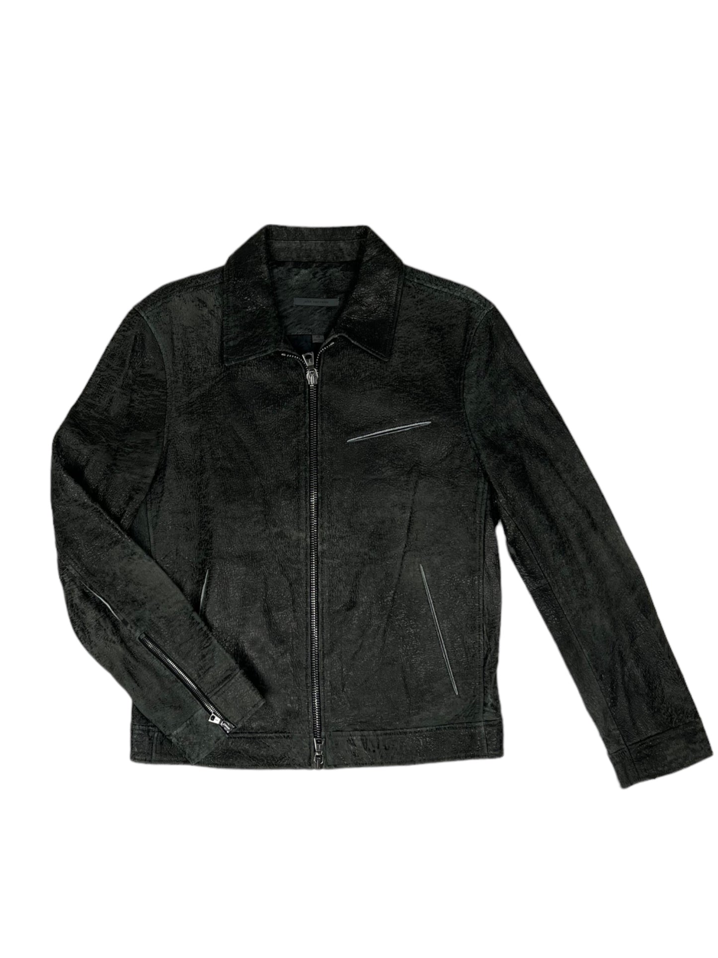 John Varvatos Distressed Leather Jacket